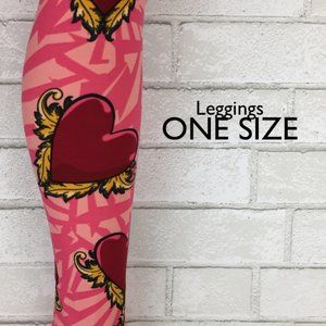 LuLaRoe Valentine's Day One Size Leggings NWT